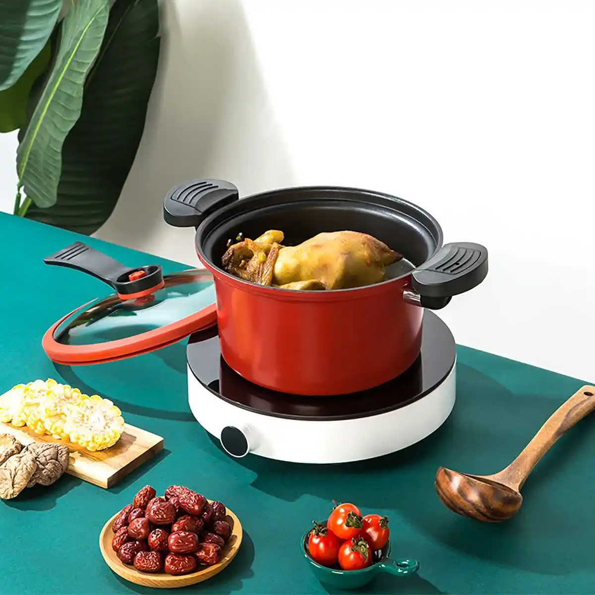 Kitchen Vacuum Micro Pressure Cooker Cookware Soup Meats Pot Stew Pot Non-Stick Multi-functional Household Fast Stew Soup Pot