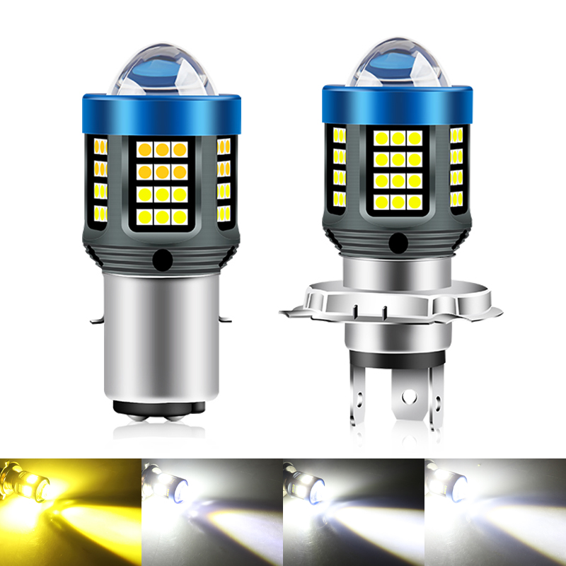Мотоциклетные аксессуары светодиодные 3030 72smd фары Canbus без ошибок H4 BA20D P15D IP67 линзы водонепроницаемый супер яркий свет 12-32 в