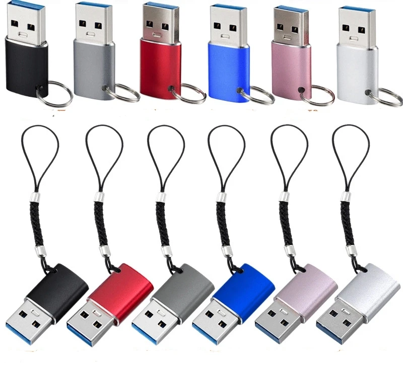 USB C 3,0 Женский USB-A адаптер типа C к зарядному кабелю адаптер для iPhone и Samsung с брелком для Amazon