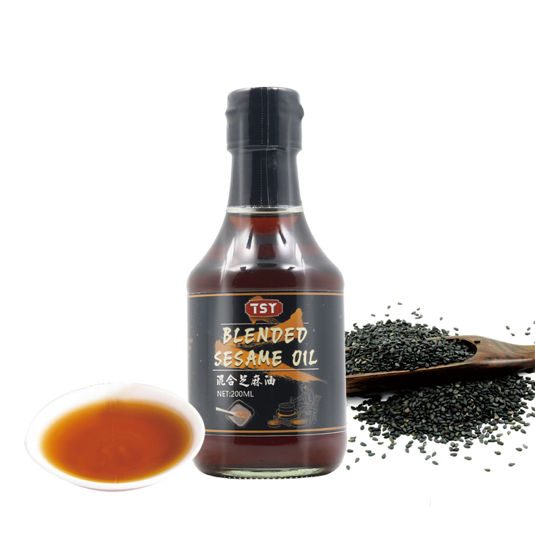 TSY Food 200Ml 200 Ml Sesamo Cold Pressed Bulksesameoil Bulk Price Edible Black Pure Sesame Oil Halal