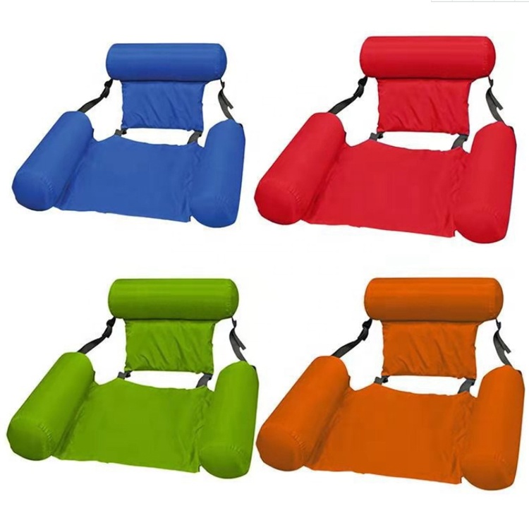 Inflatable floating row foldable backrest floating bed swimming sofa water recliner inflatable bed floating bed