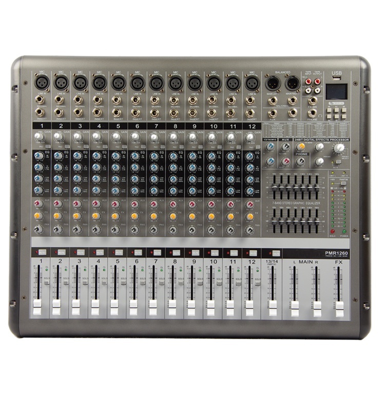 Power Mixer Amplifier 12 Channel with Equalizer for Public Address System