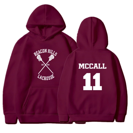 Прочный чехол Teen Wolf Толстовка для мужчин McCall 11 Лакросс Stilinski 24 Lahey 14 пуловер с принтом Мужские толстовки с капюшоном Красный Спортивная толстовка с капюшоном и женская обувь в стиле аниме; Толстовка
