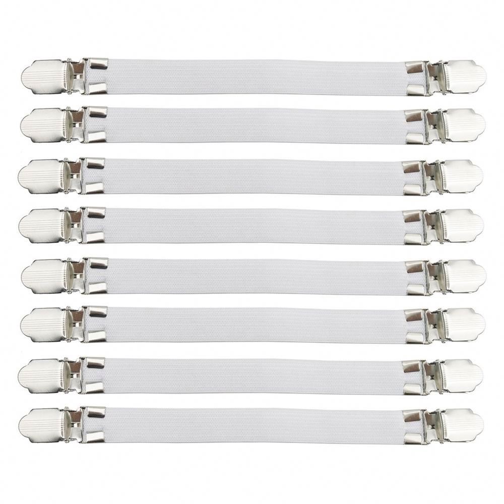 4 Pack Bed Sheet Holder Straps Adjustable Sheet Fasteners Grippers Suspenders Heavy Duty Metal Holder Clip for Full Size Sofa