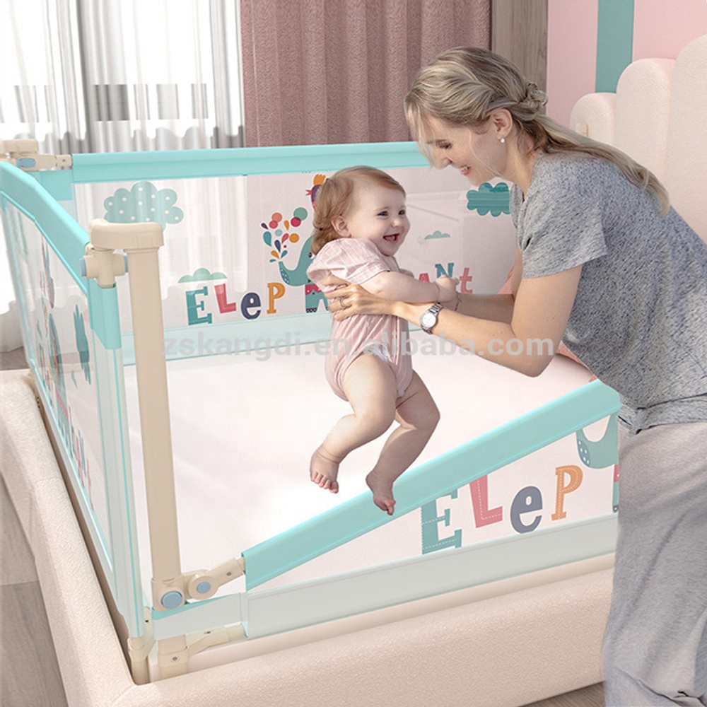 Infant Safety Kids Folding Baby Fence Bed Corner Crib Side Rail Guard Protector for Toddlers