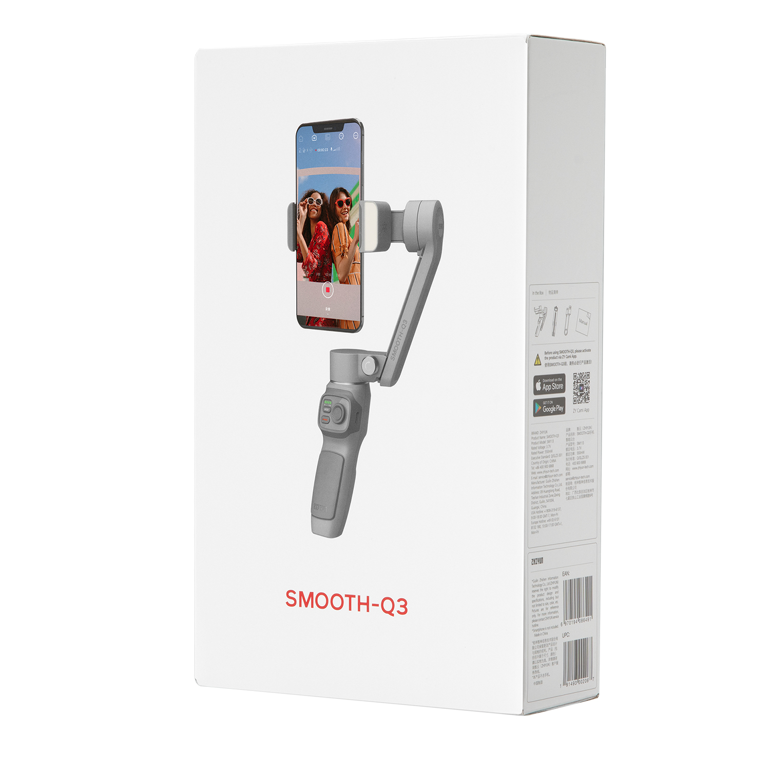 Новейшая модель; Zhiyun Smooth q3 3-осевой портативный монопод с шарнирным замком для iPhone 12 pro max для Samsung S8 S7 S5/для Huawei смартфонов