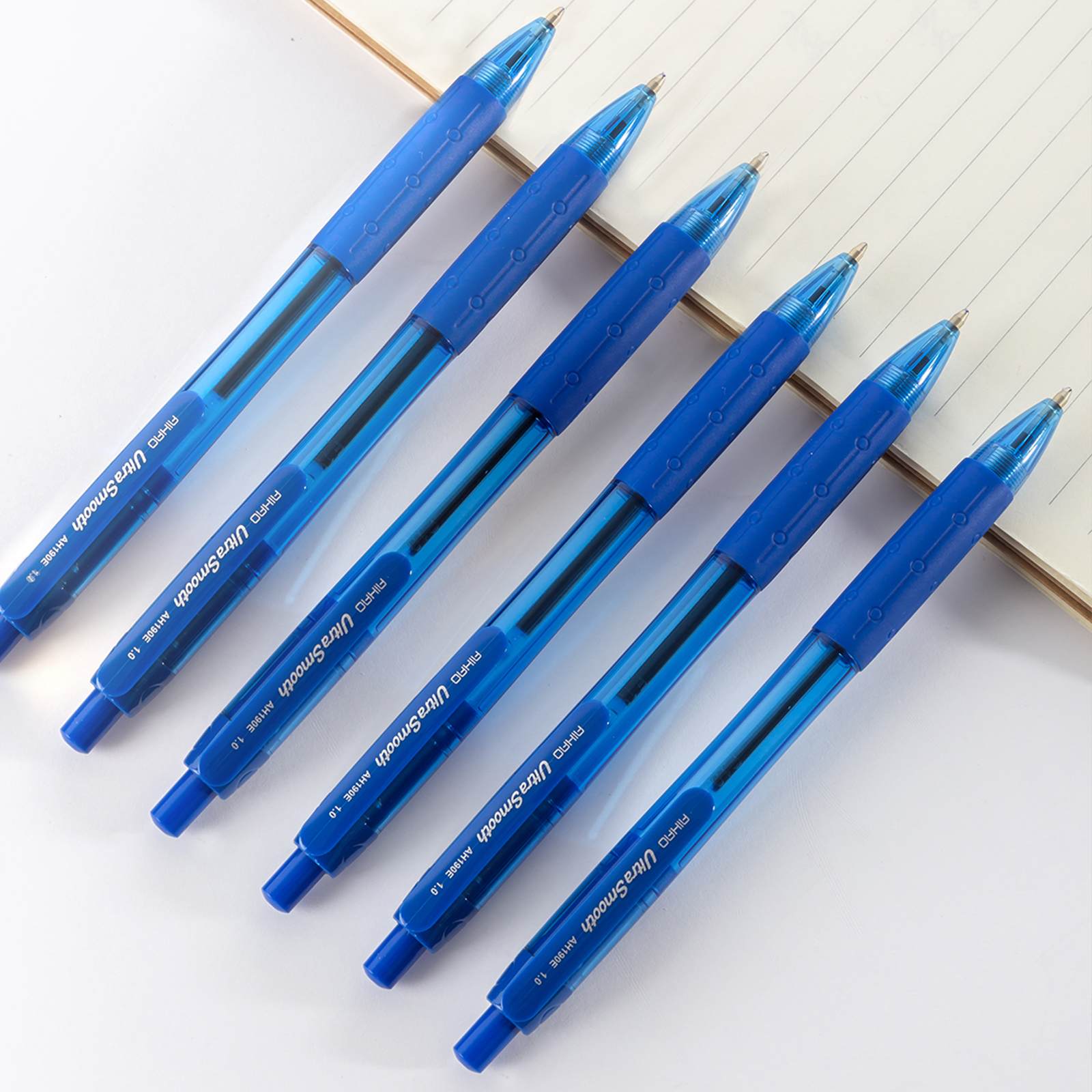 Customized School Office Supplies Blue Plastic Custom Ballpoint Pens
