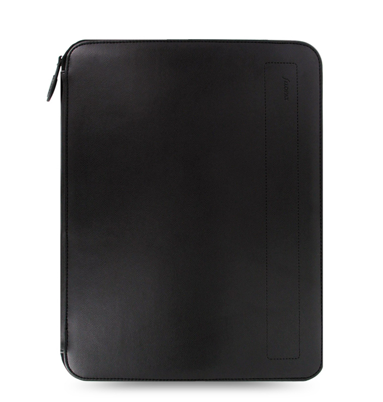 Office & School Supplies Document File Folder A4 Black Leather Zipped Folio