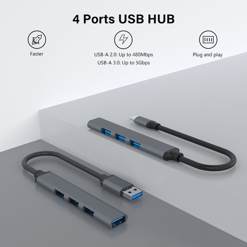 Высокая скорость 5g 4 порта usb-концентратор 3,0, multi usb 3,0 2,0 сплиттер концентратор для адаптации питания аксессуары для сотовых телефонов и компьютеров