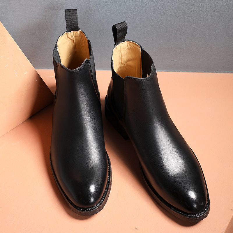 high quality stylish genuine leather casual shoes mar tin men's chelsea designer boots