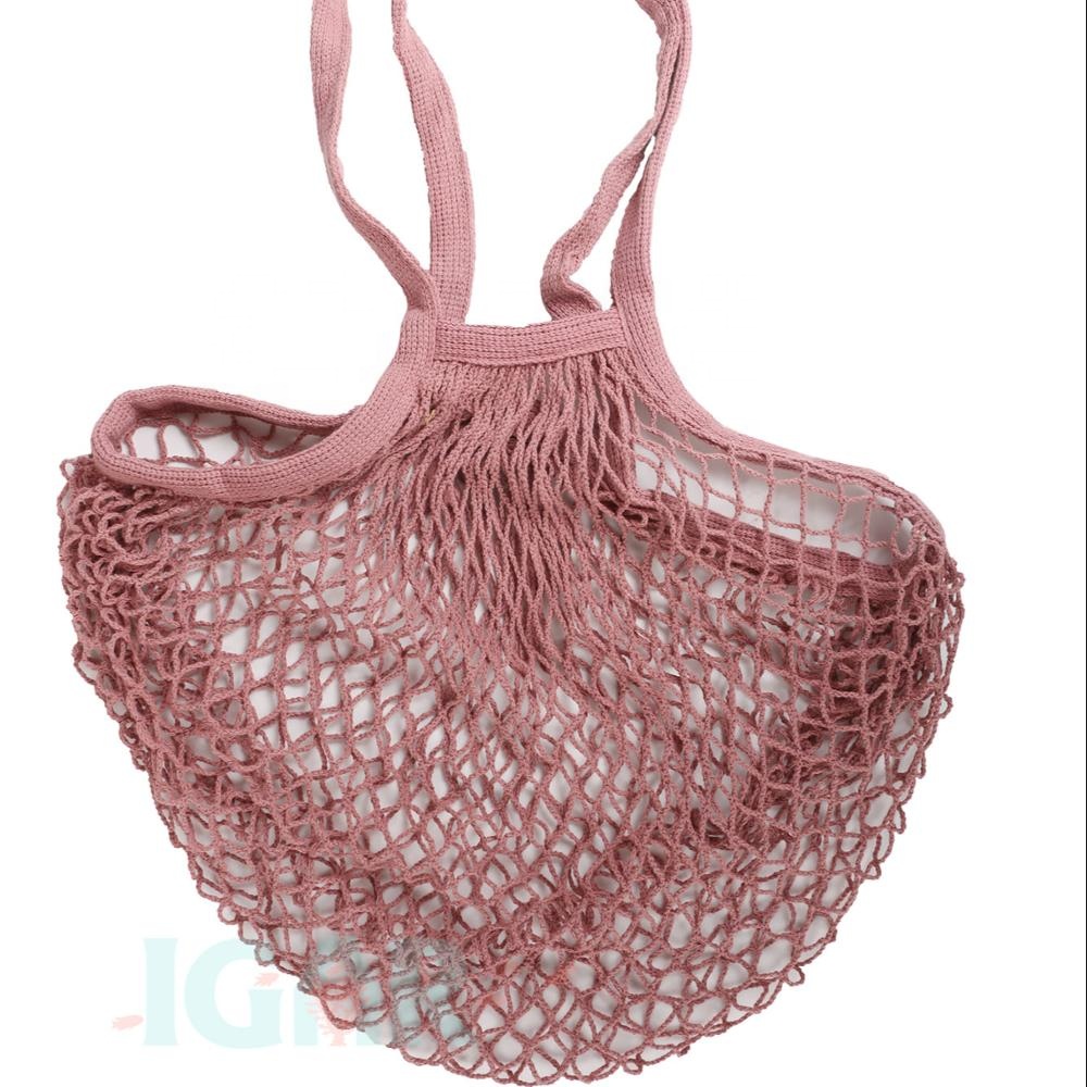 Long Shoulder Belt Canvas Cotton Shopping tote Bag Long Handle Net String Shopping Bag Cotton Reusable Shopping Tote Net String