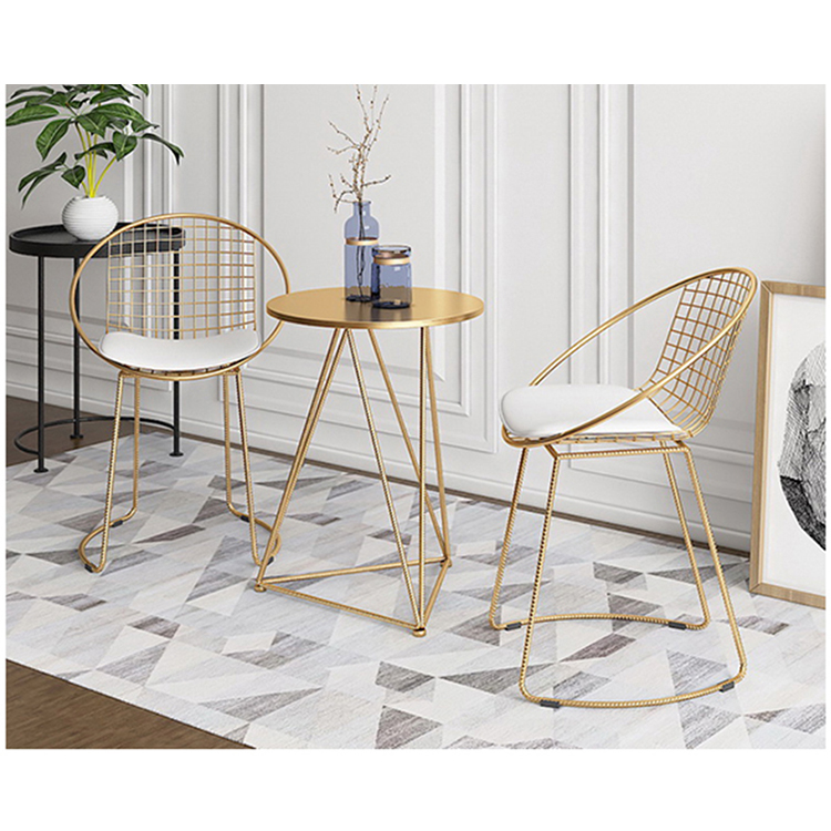Silla De Alambre Draht Stuhl Роскошный Металлический Железный Bertoia обеденный современный французский шезлонг с гальваническим покрытием Золотая рамка кофе провода стул