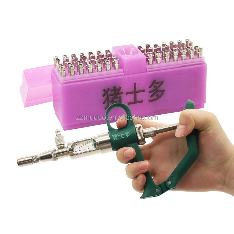 Pig Sheep Cattle Quick Needle Change Adjustable Veterinary Vaccine Injector Syringe for Precise Dosing