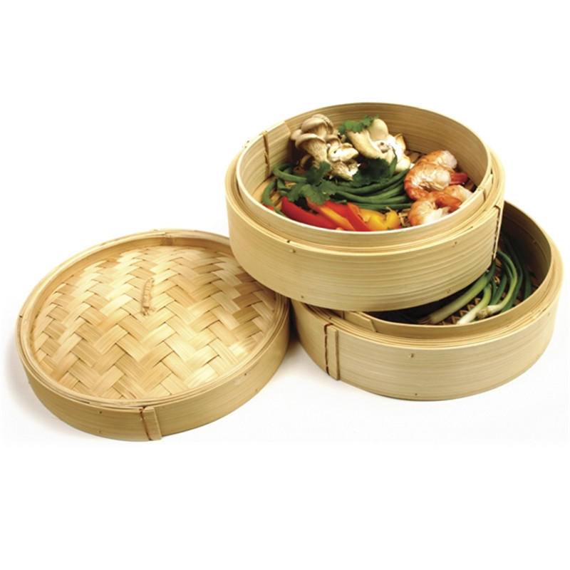 Бамбуковая кухонная Паровая корзина Dim Sum, китайская Паровая корзина 10 дюймов
