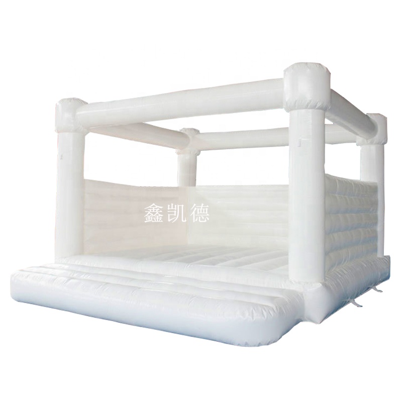 Commercial inflatable white wedding bounce house moonwalk bouncy castle for party