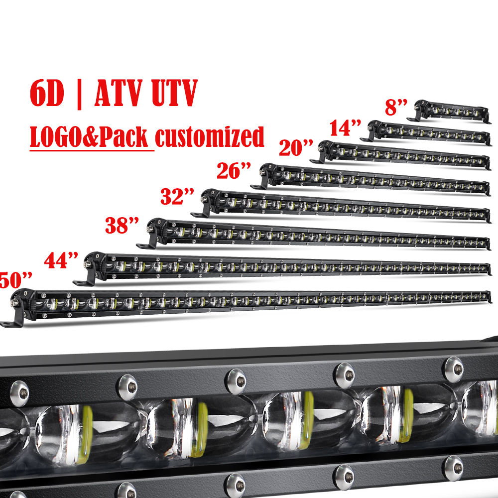 Внедорожных 60W 120W 180W 240W ATV UTV грузовик автомобиля 12V 24 вольт постоянного тока 4x4, оптовая продажа 6D однорядные супер тонкий светодиодный свет бар
