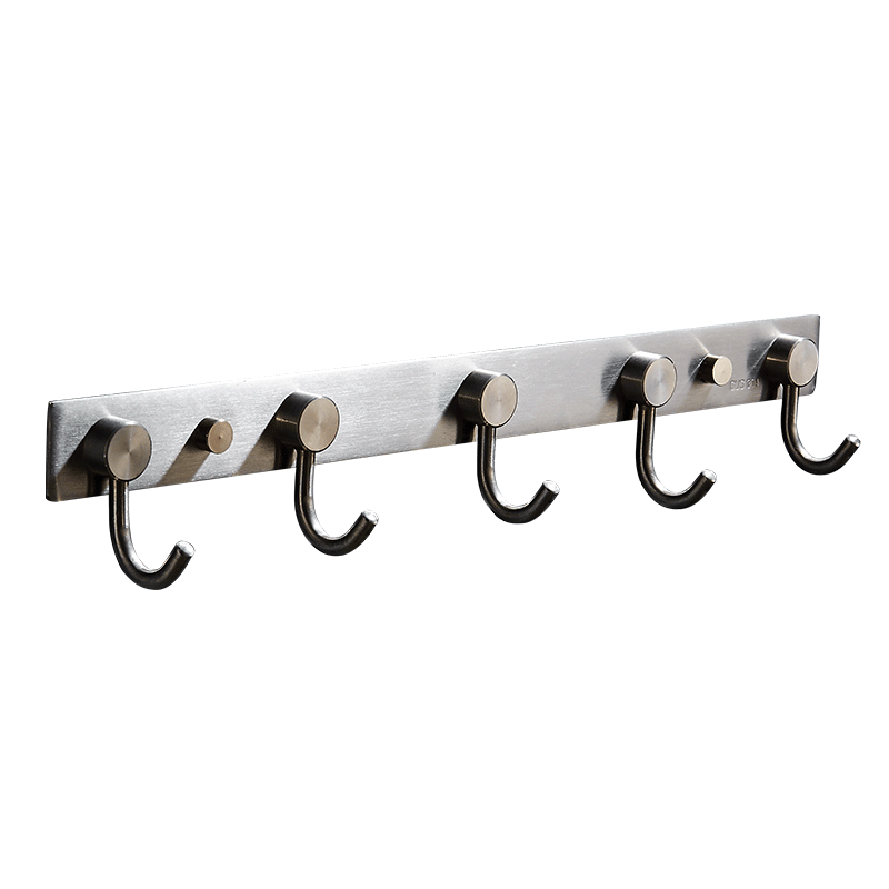 Bathroom 304 Stainless Steel Wall Robe Clothes Hanger Hooks black Wall Mounted