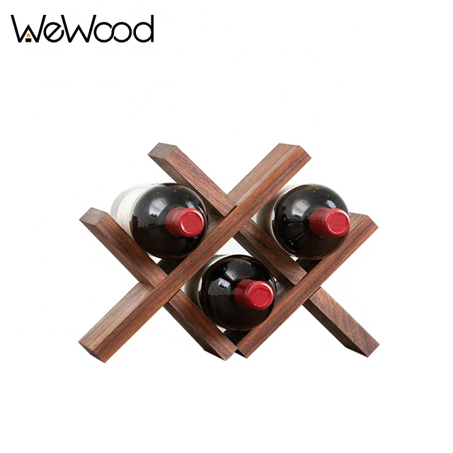 Small Bar Wine Holder Red Wine Shelf Honeycomb Countertop Standing Display Wood Wine Racks