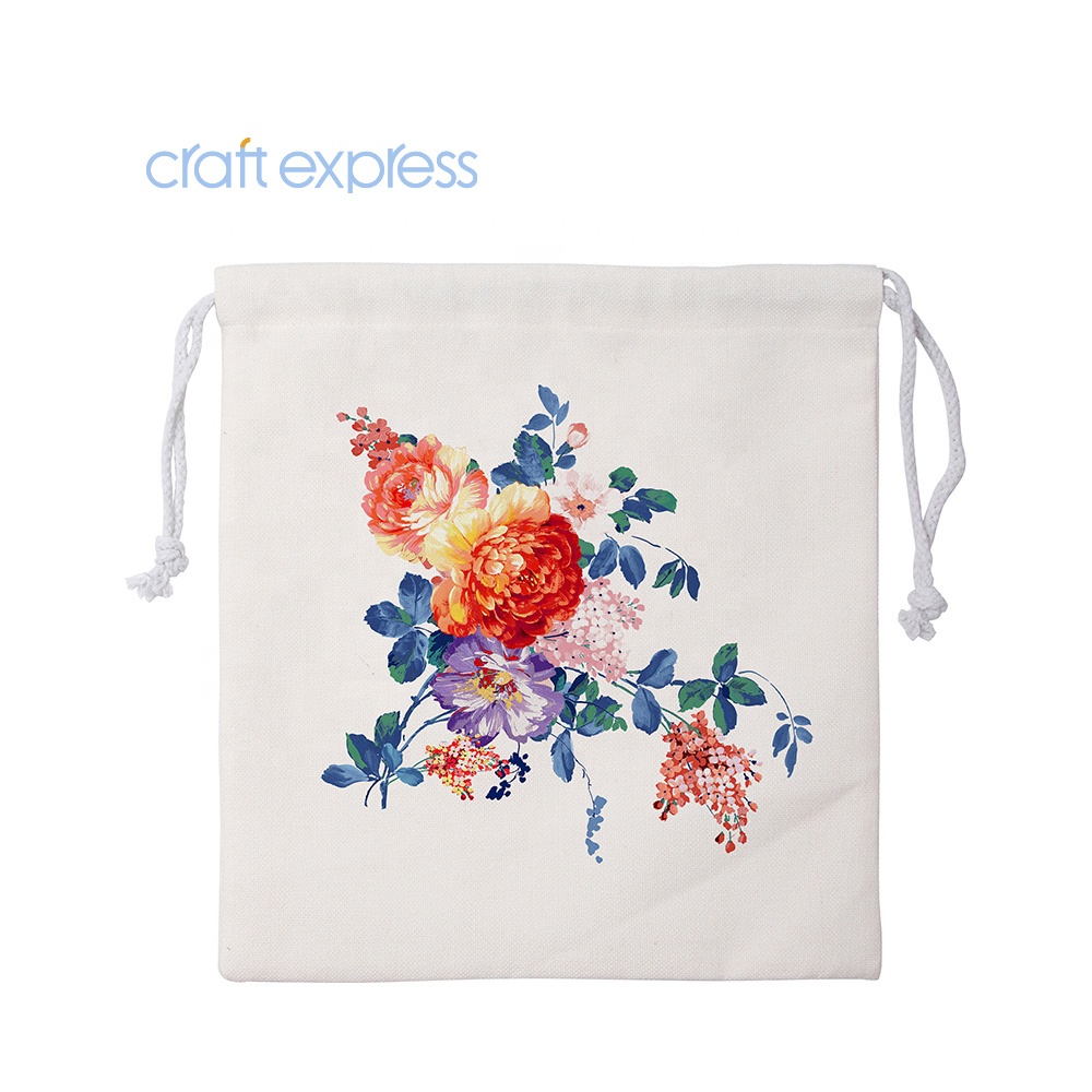 Модные индивидуальные хлопковые подарочные мешочки Craft Express, многоразовые льняные пустые сублимационные Сумки на шнурке 36*39 см