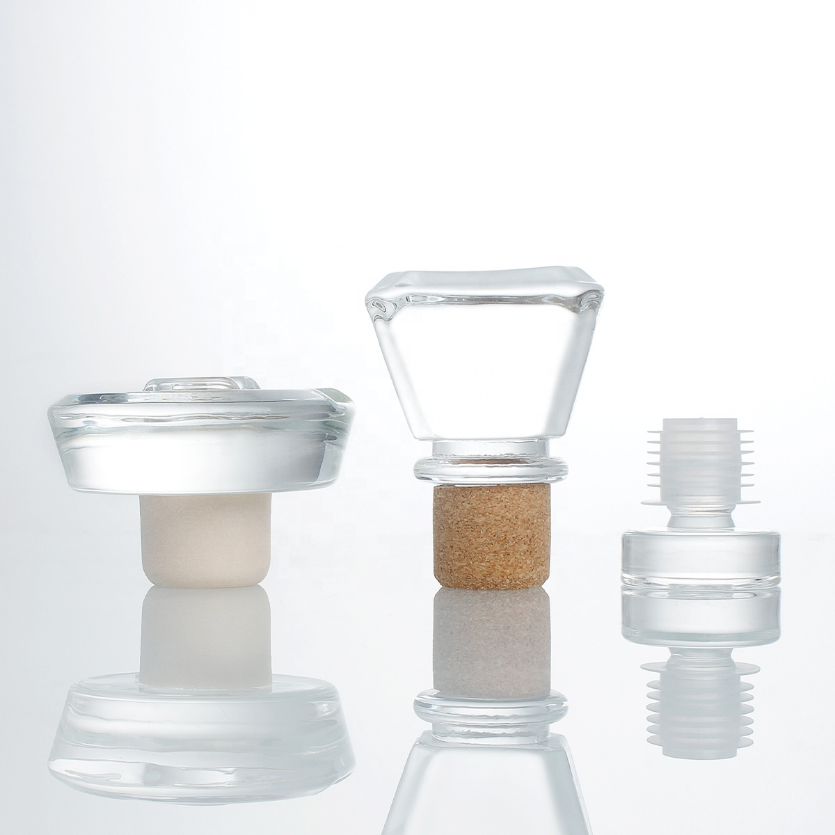 Wholesal high flint glass cork stopper for wine vodka bottle