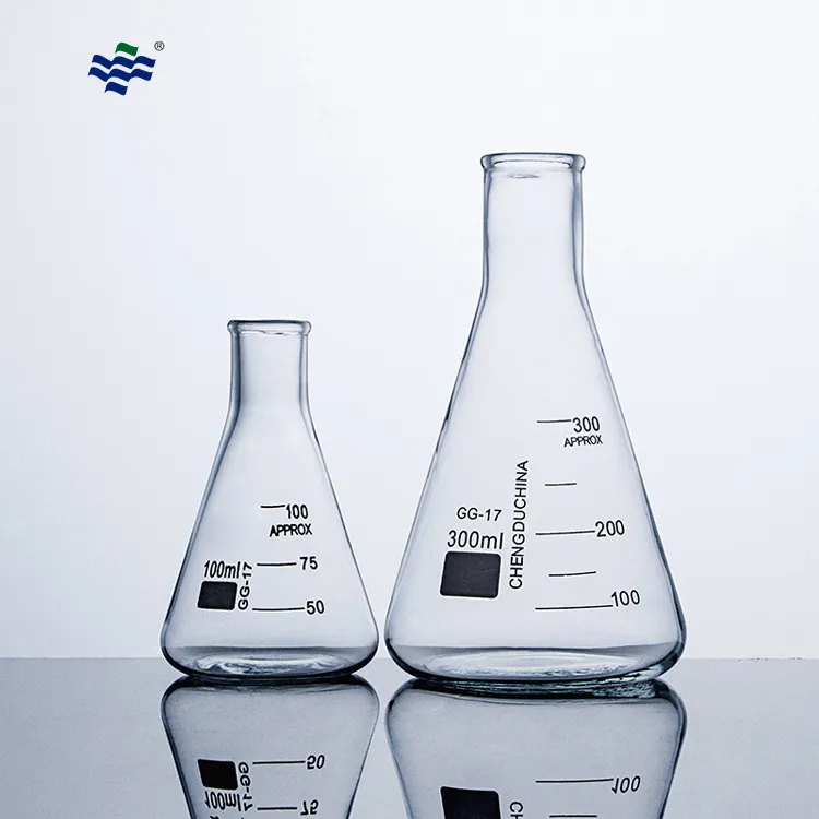 Laboratory 50ml 100ml 150ml 200ml 250ml 500 ml 1000ml Glass Erlenmeyer Flask