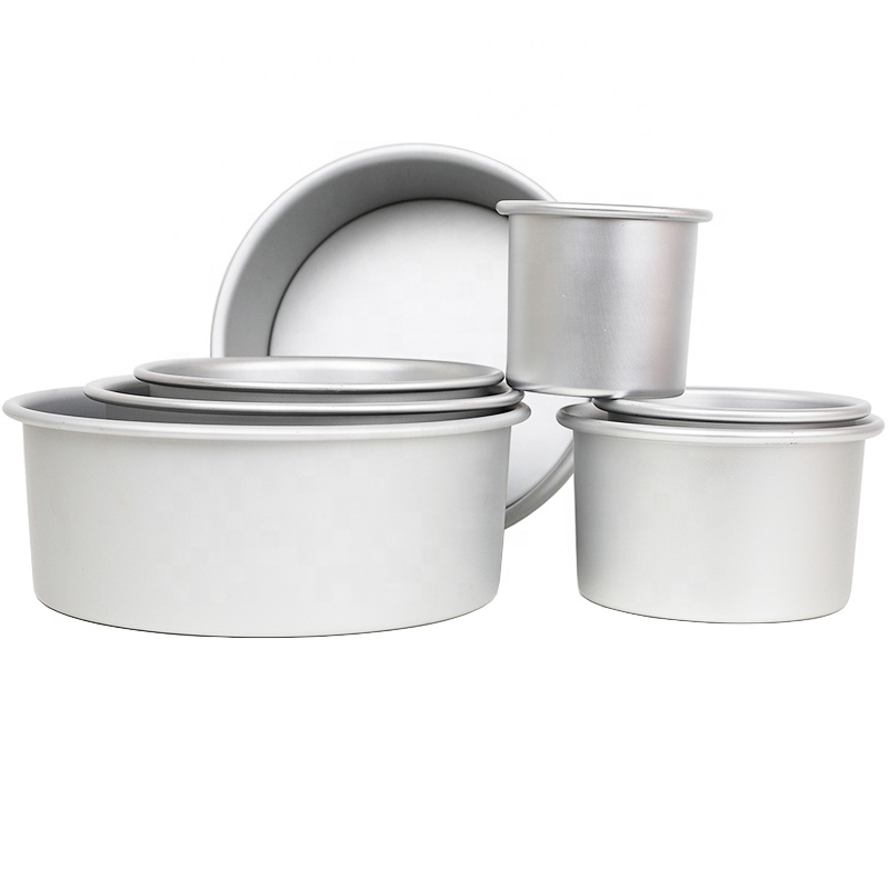 Commercial bakeware 4/5/6/7/8/9/10/12 inches Anodized Aluminum Round Cake Baking Pan Set Angel Cake Making Baking Mould Bakeware Supplies Tools