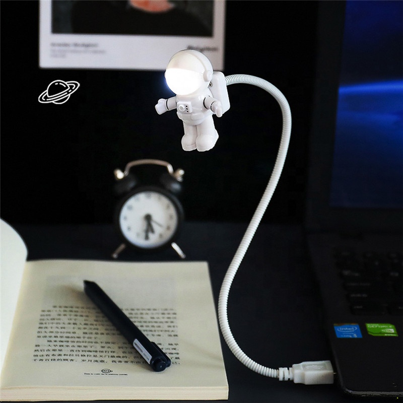 Креативный светодиодный ночник с USB, настольная лампа для астронавта, гибкая лампа для книг, 5 В, декоративная лампа для чтения ноутбука