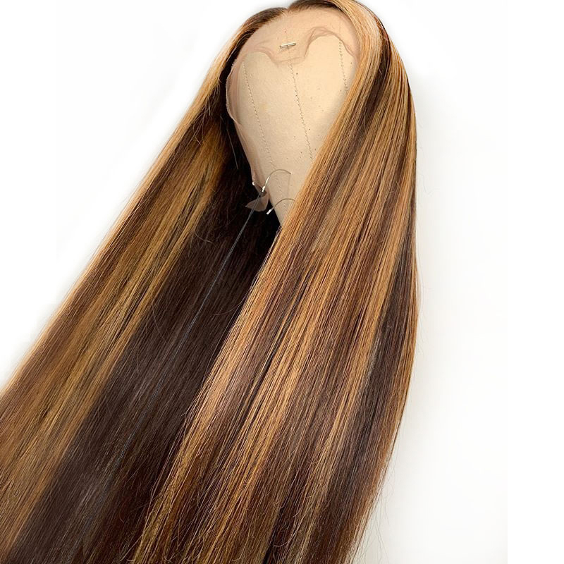 IFINER хайлайтер бразильские волосы Remy отбеленные узлы 13x6 кружевные передние человеческие волосы парики с детскими волосами 8-28 дюймов