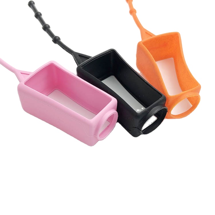 Half round colored silicone holder for hand sanitizer bottle