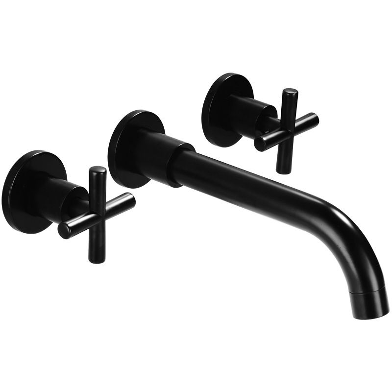 High Quality Two Handle Gold Black 304 Stainless Steel Brushed Water Tap Hidden Wall Mounted Concealed Basin Bathroom Faucet