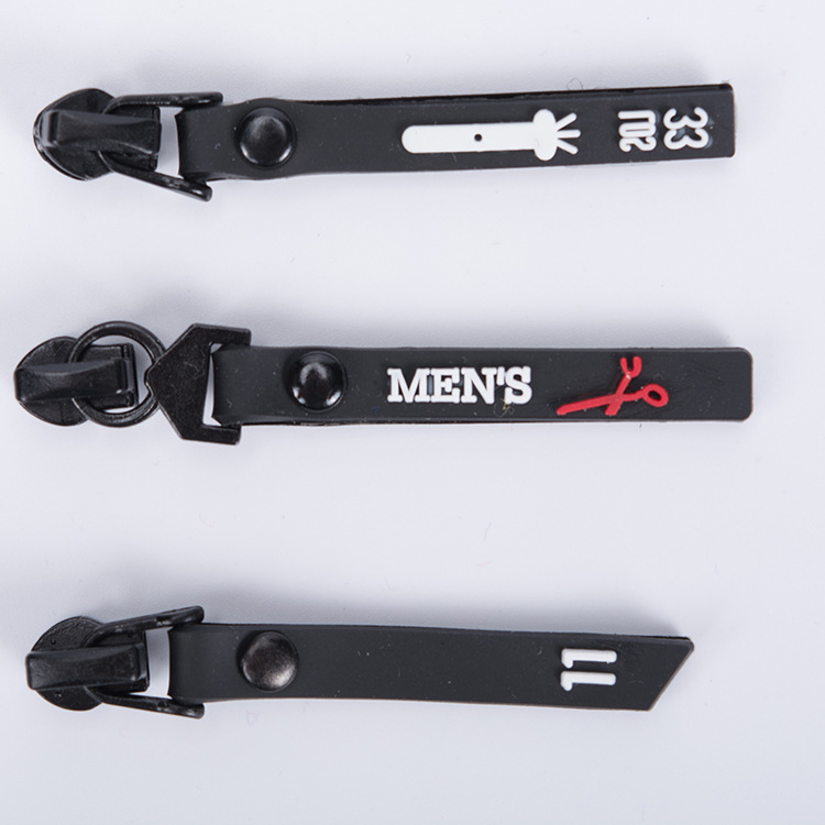 3#5#Waterproof zipper head clothing pants epoxy drop plastic zipper head Rubber drop puller Plastic puller nylon reverse puller