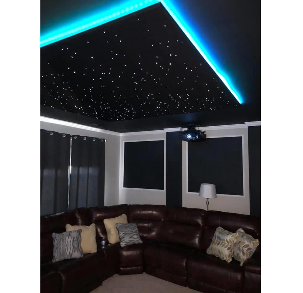 DIY star ceiling system Fiber optic panels shooting stars