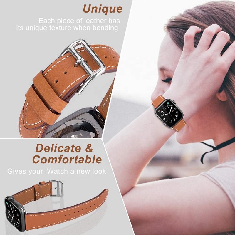 Роскошная Серия 6/SE/5/4/3 Новинка ремешок из натуральной кожи для Apple Watch Band Single Tour 42 мм 44 мм ремешок для Apple Watch кожаный ремешок