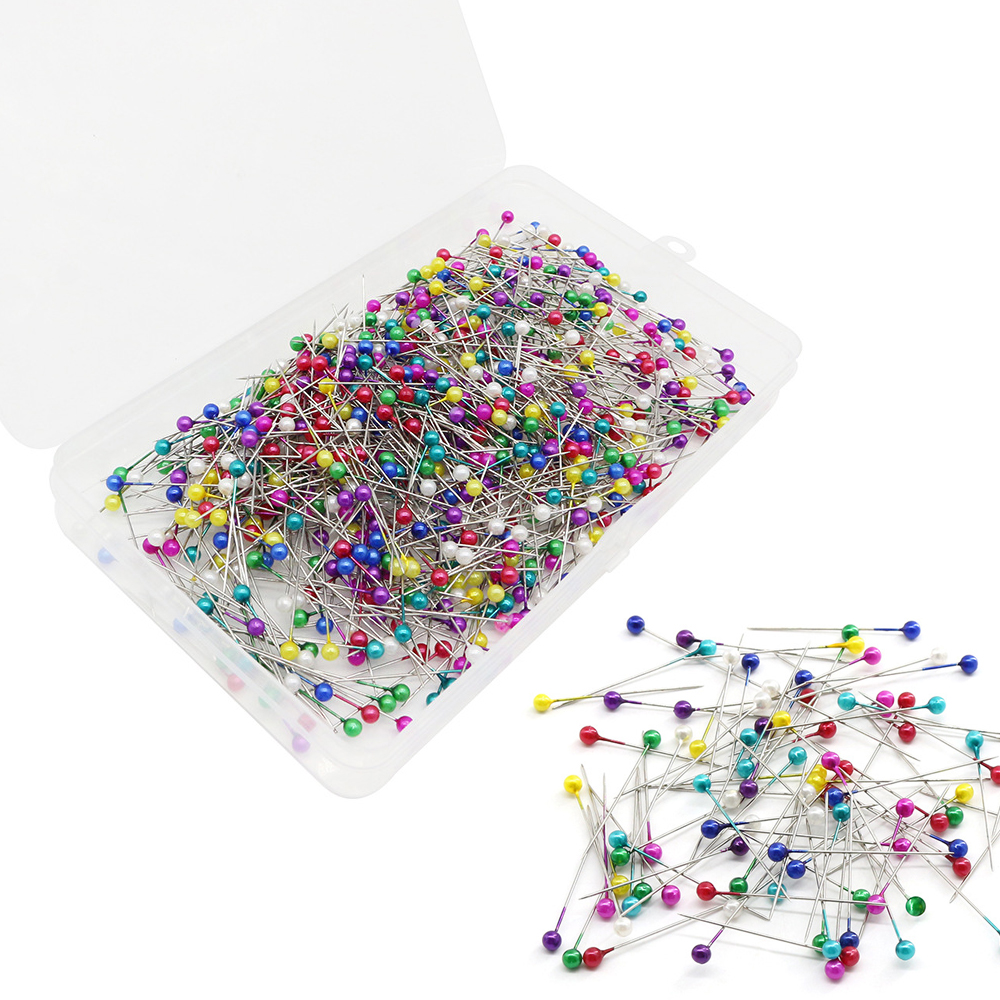 800Pcs Pearl Head Pins Sewing Pins Wedding Bouquet Needle With Plastic Pearl Pins