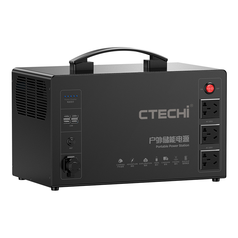 Литиевая аккумуляторная батарея CTECHI 2000 Вт, солнечный генератор, аварийная портативная электростанция для электрического инструмента, для кемпинга на открытом воздухе