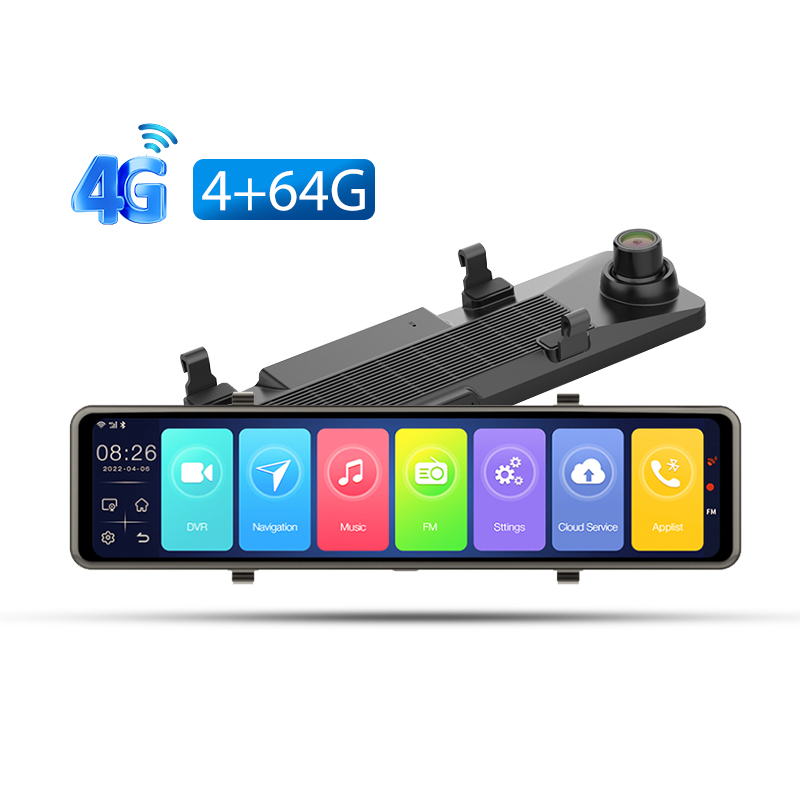 Зеркало-видеорегистратор, 4 + 64 ГБ, 12 дюймов, сенсорный экран, Android 10