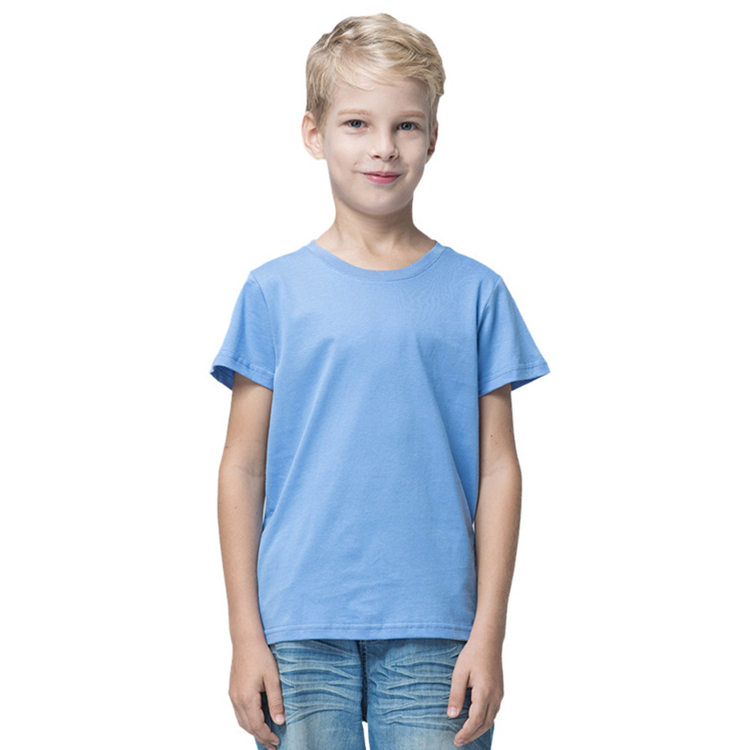 Custom Logo Print Children Kid Summer Blank Solid Boy Tee Shirt Oeko-tex Plain Tagless T-Shirt Combed Cotton Boy tshirts For Kid