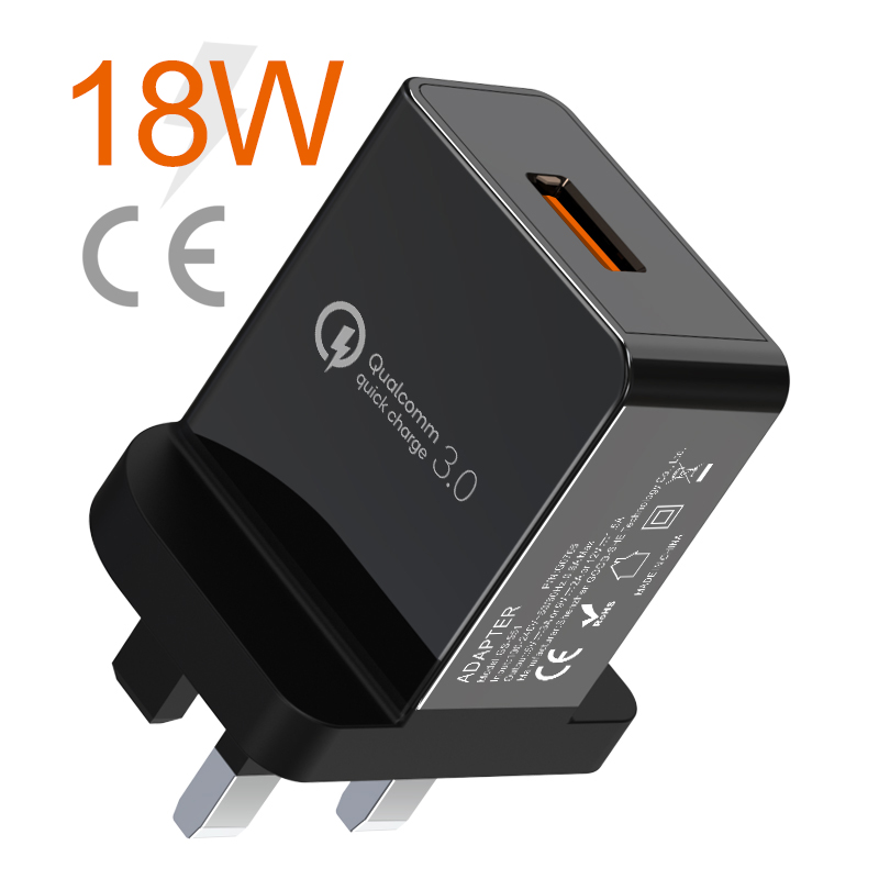 QC 3,0 Быстрый 3 pin штепсельная вилка британского стандарта usb зарядное устройство стенового путешествия зарядное устройство для мобильных телефонов с лаборатории тестирования электроприборов, США (ETL CE сертификат FCC