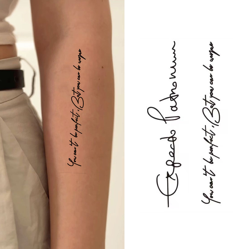 Semi Permanent Jaguas Ink Tattoo Non-permanent Fruit Juice Body Art Tattoo Paper Long Lasting Fake Inspirational Words Tattoo