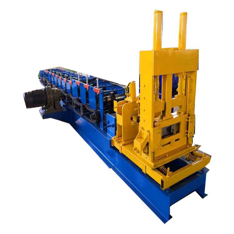 Semi-automatic manual change adjustable C steel purlin roll forming machine
