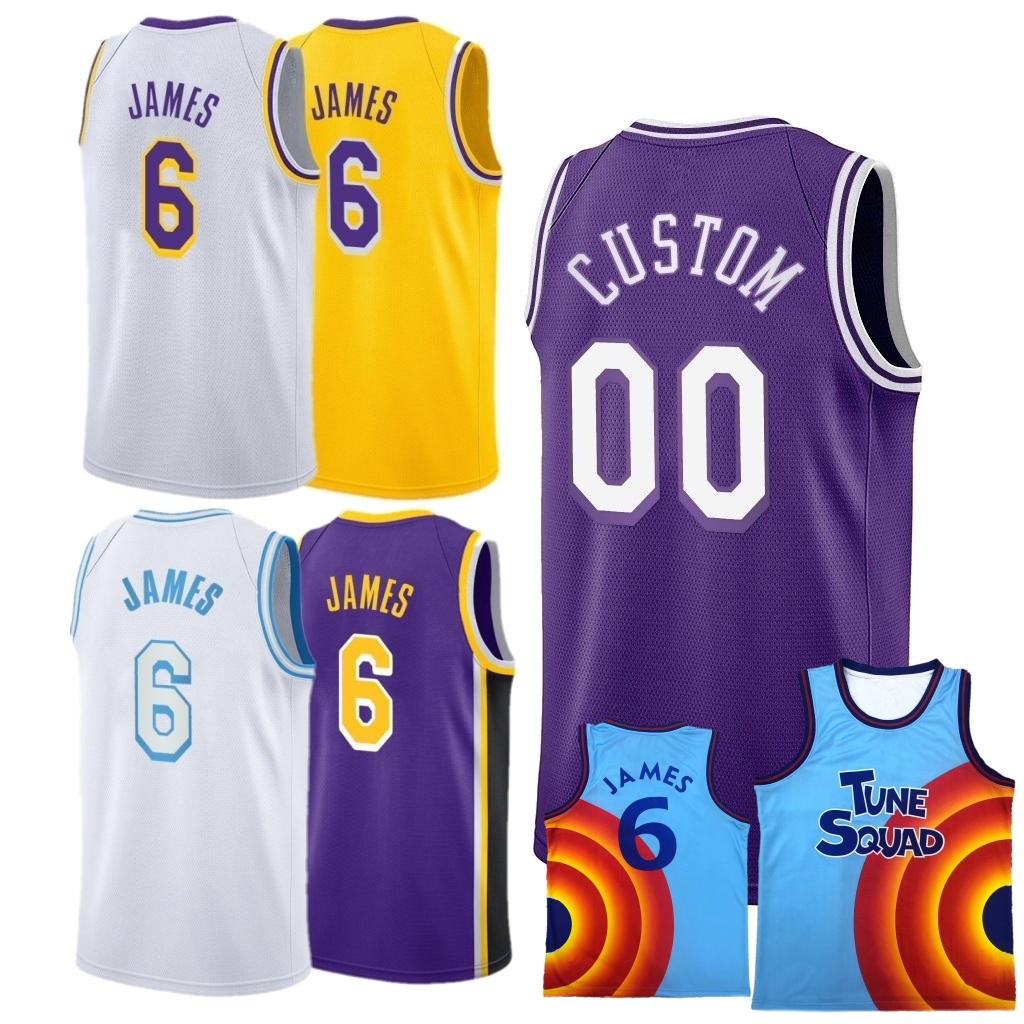Оптовая продажа #6 LA Laker рубашка Джерси мужская баскетбольная форма отряд мелодии Джеймс Джерси