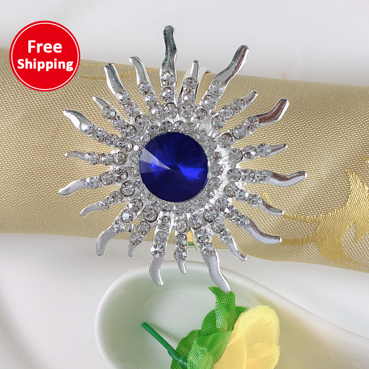 High-end western restaurant hotel tableware silver-plated diamond napkin buckle ring