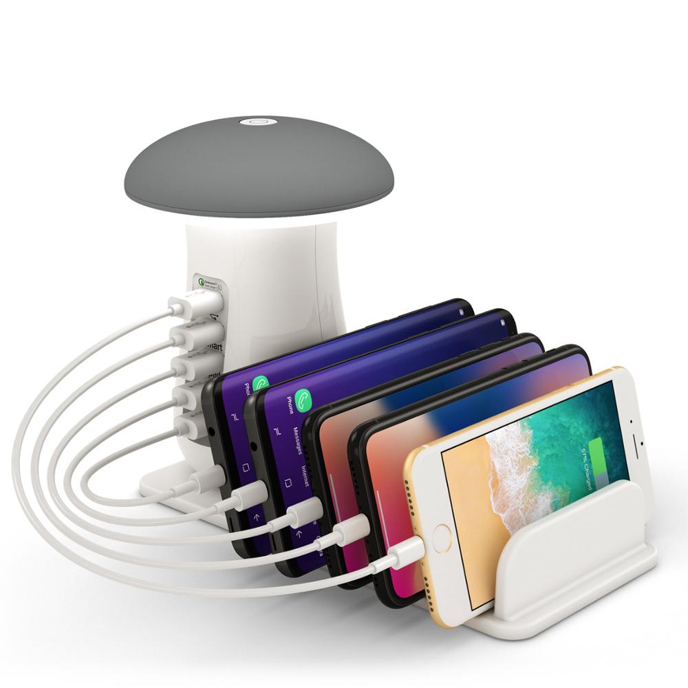 Подставка для сотового телефона с несколькими USB-портами и зарядным устройством