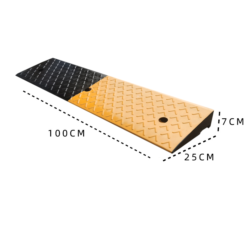 100*25*7CM Black & yellow Ramp Driveway V-shape Kerb Ramps for Car Bike Motorcycle