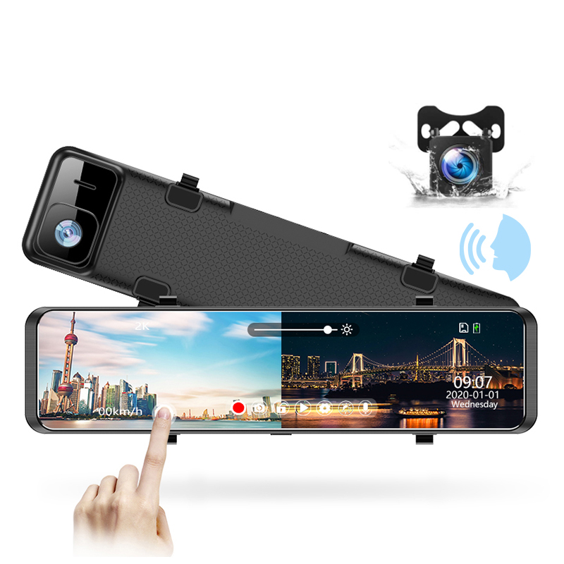 Правым Голосовое управление 11,26 12 дюймов 2,5 K Dashcam продается зеркальная камера приборной панели для правым тире Dvr (устройство цифровой записи)