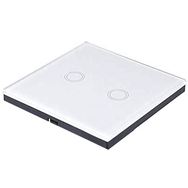 Tempered Glass Dimmer Panel Touch Light Switch / Electrical Wall Switches 2 Gang 1 Way for US/AU/UK Standard