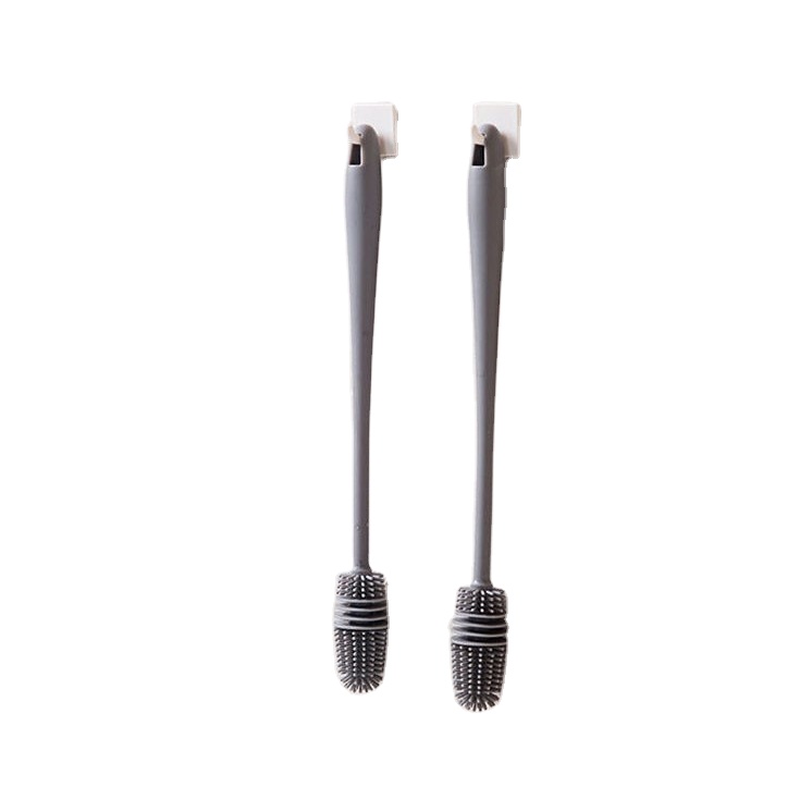 Silicone cup brush with long handle gaps, bristles for cleaning brush bottle
