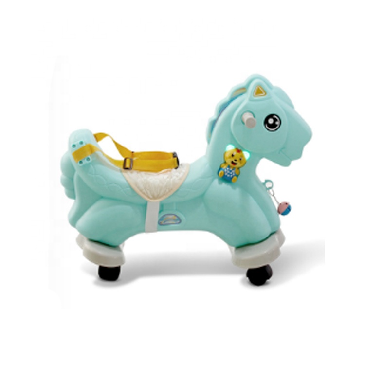 2021 new style baby rotating glow musical toddler walker plastic plush toy rocking horse from China