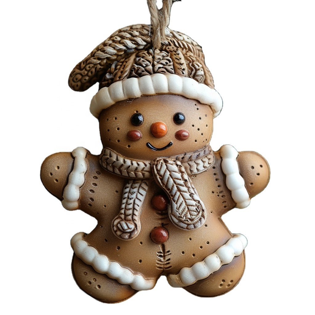 Shunxu Wholesale Resin Christmas Gingerbread Man Ornaments Decor
