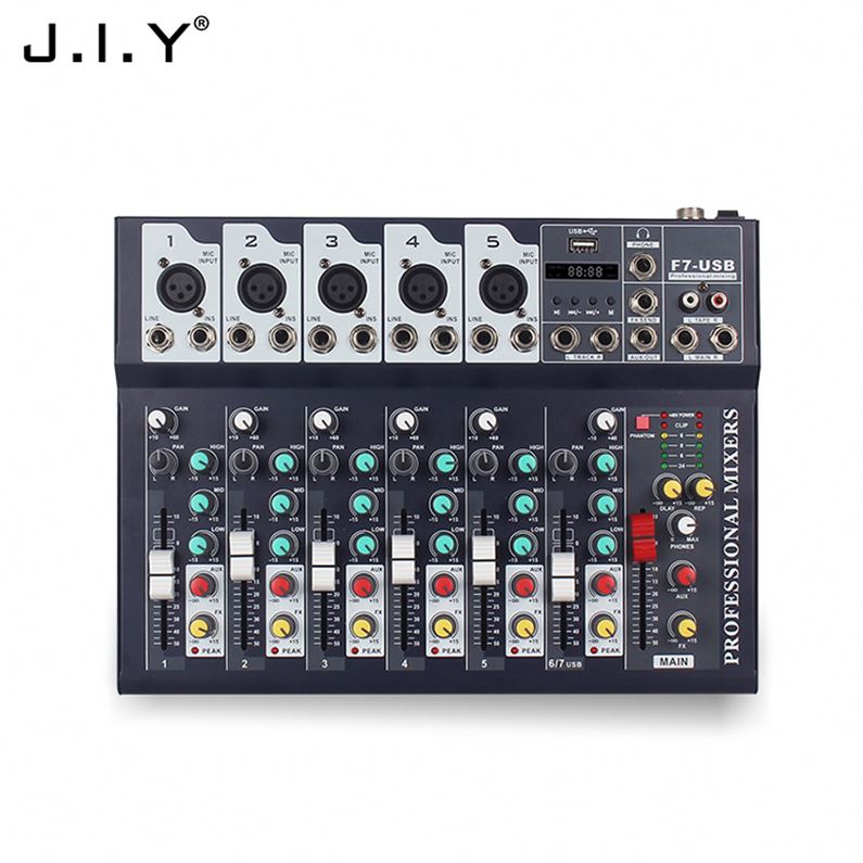 J.i.y F7-Usb 7-канал использующийся профессиональный аудио цифровой микшер для оптовых продаж